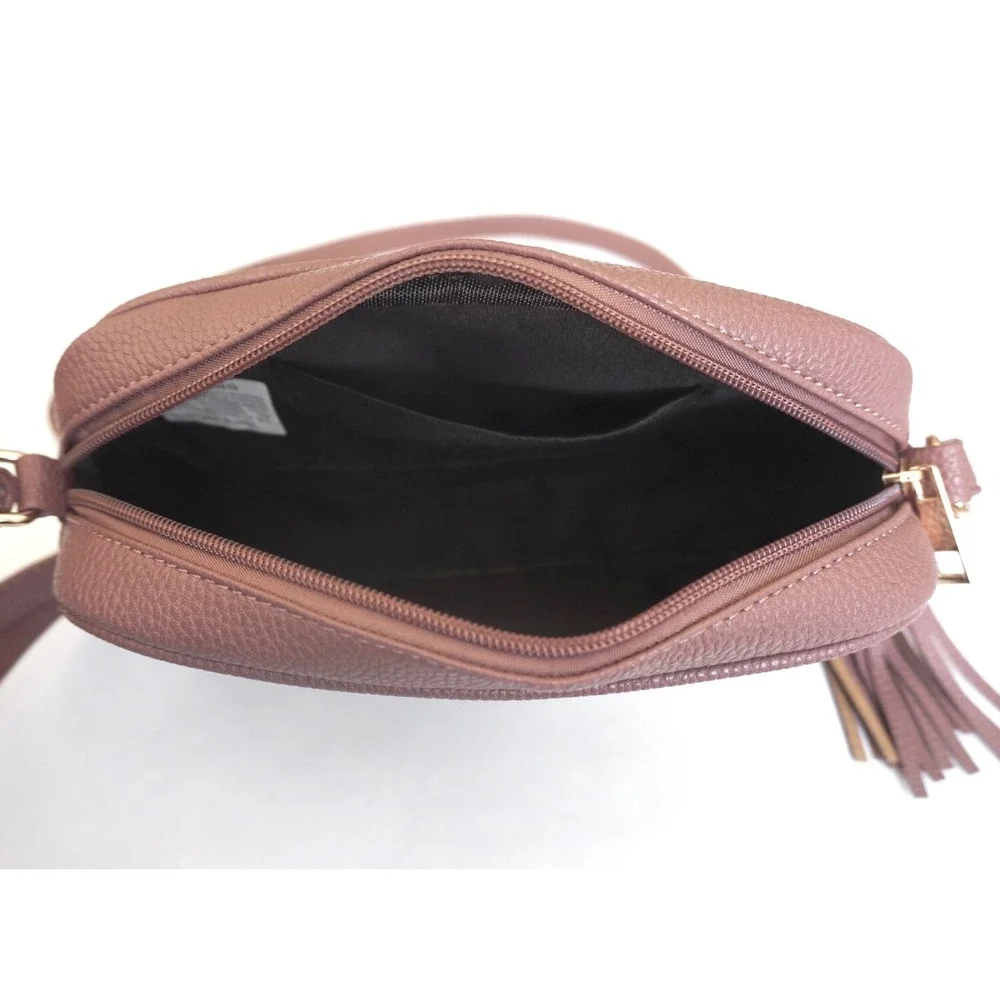 NEW Womens Blush Pink Crossbody Handbag Lightweight Everyday Bag Zip Closure - Picture 5 of 5